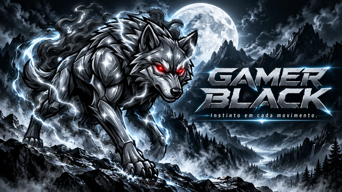 Wallpaper Gamer Black: Lobo de prata — Instinto em cada movimento.