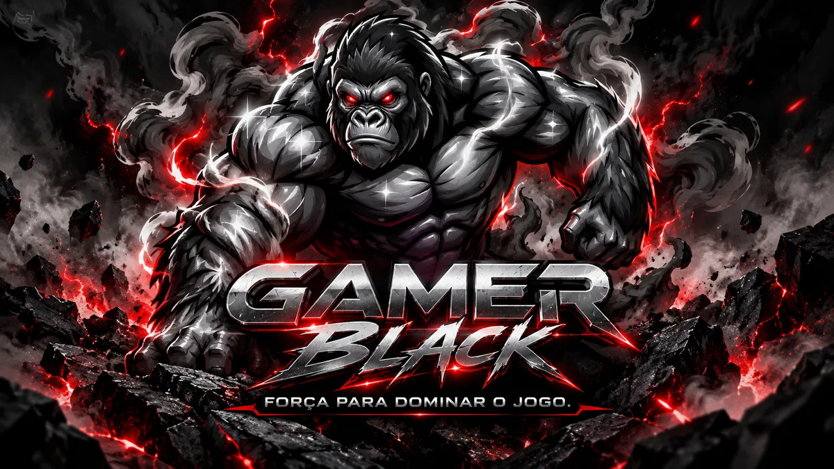 Wallpaper Gamer Black: Gorila — Força para dominar o jogo.
