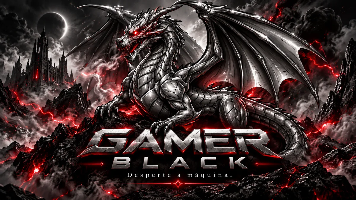 Wallpaper Gamer Black: Dragão de prata — Desperte a máquina.