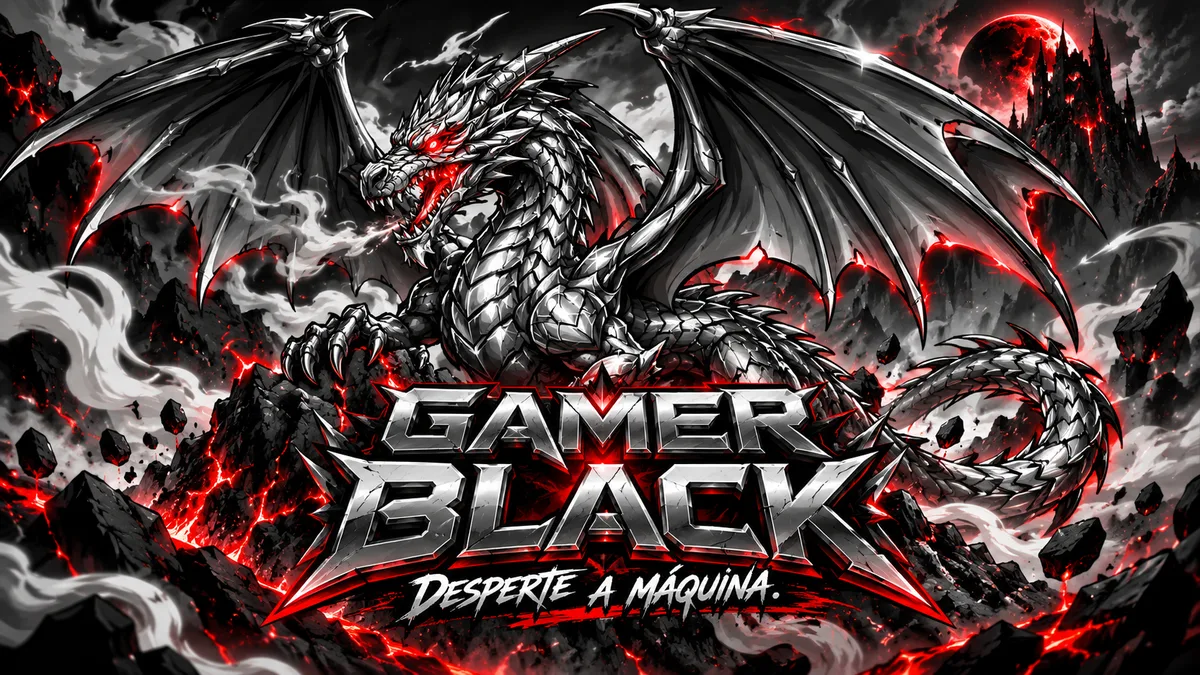 Wallpaper Gamer Black: Dragão alado — Desperte a máquina.