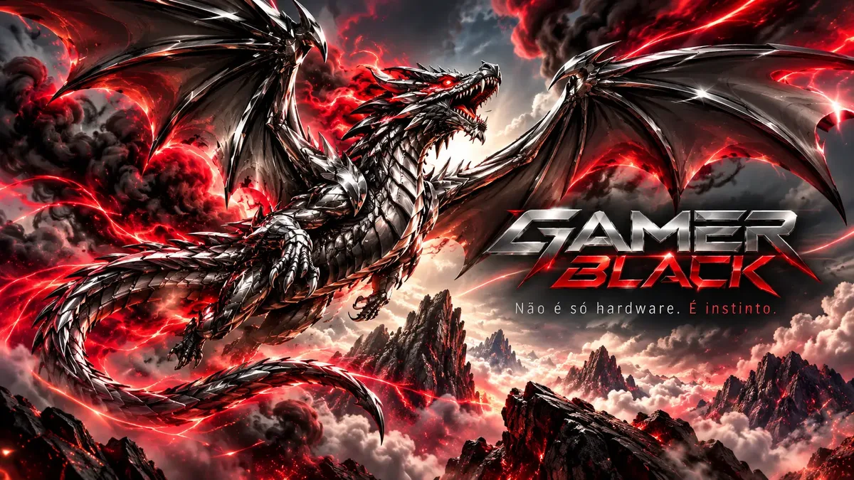 Wallpaper Gamer Black: Dragão em voo — Não é só hardware. É instinto.