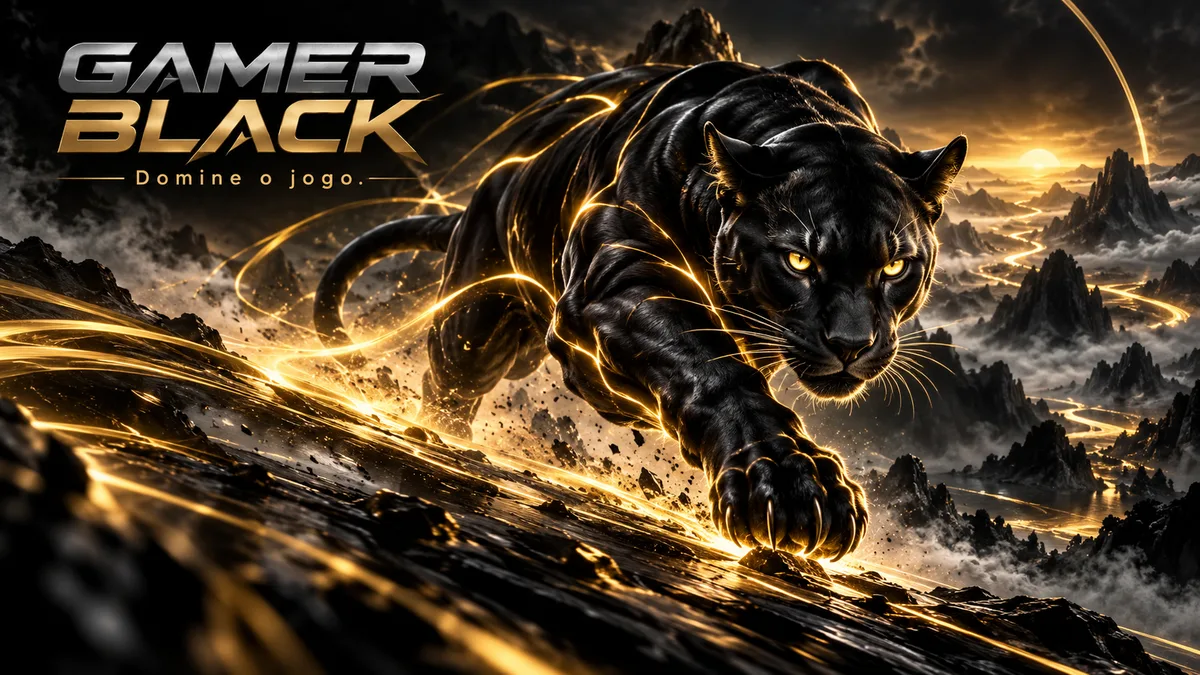 Wallpaper Gamer Black: Pantera dourada — Domine o jogo.